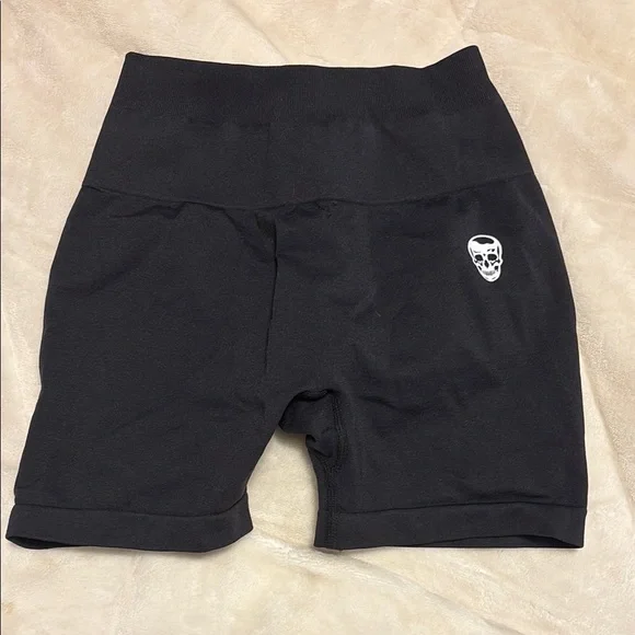 Black and Blue Athletic Shorts with Elastic Waistband - Picture 2 of 5